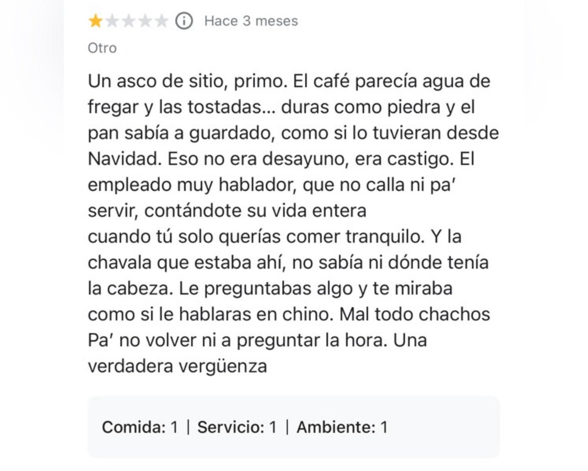 soycamarero's tweet image. Vaya reseña, primo.
