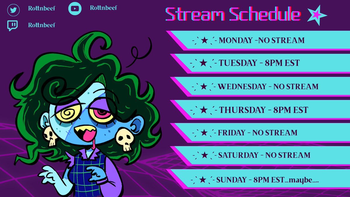 rottnbeef's tweet image. ⋆。°✩WEEKLY STREAM SCHEDULE✩°。⋆
We’re back on our Detroit grind! I may toss in a few extra fun things as well! Also…revamped how things look 😏 so tune in if you can!!! 📺🥩