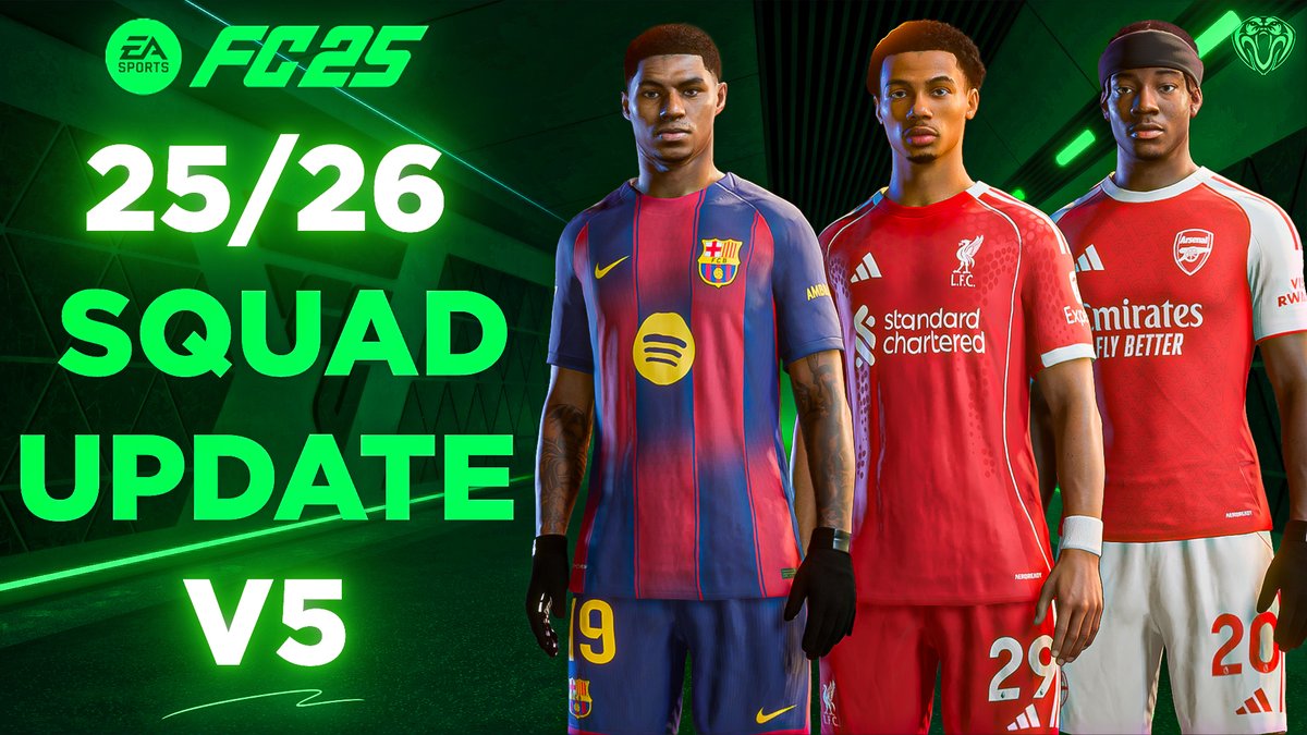 🚨 NEW DROP: 25/26 Squad Update V5 for FC 25 – 100% FREE! 🔥

👤 Latest Transfers
🔄 New Managers
🆙 Promoted &amp; 🔻 Relegated Teams

🎥 Preview here: youtu.be/-bzpB4Mp6oA

#FC25 #FacePack #CareerMode #FreeMod