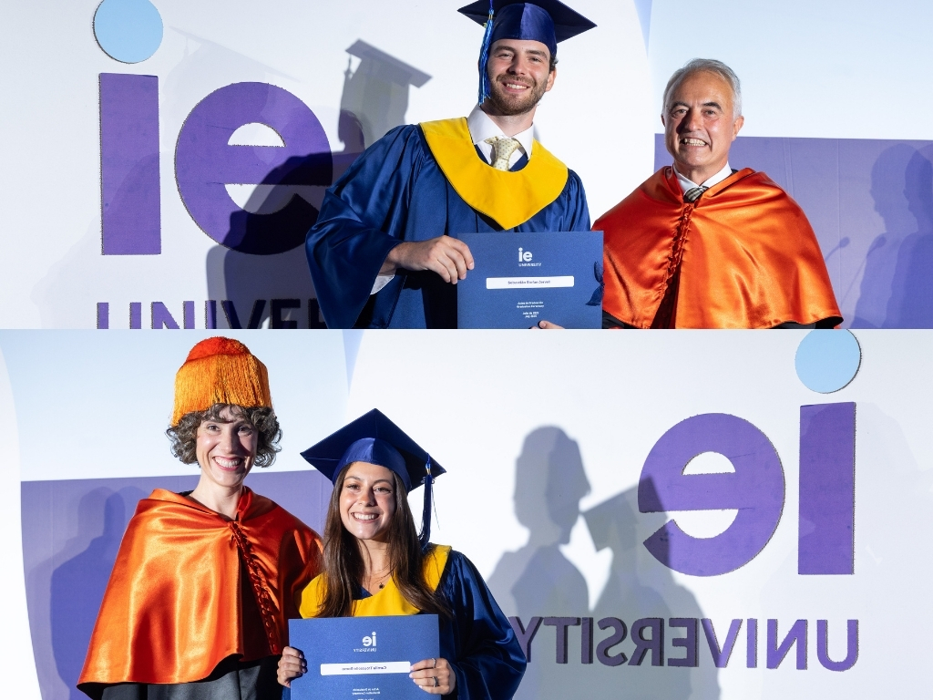 IEbusiness's tweet image. Saturday was pure emotion. Five programs, countless memories. 💙 From Digital Business to Finance, our grads left the stage ready to lead.
Thanks to Lora Yancheva, Ricardo Sainz and Martin Silva Möller—and keynote Sarah Harmon—for reminding us what the #NextBestYou is all about.