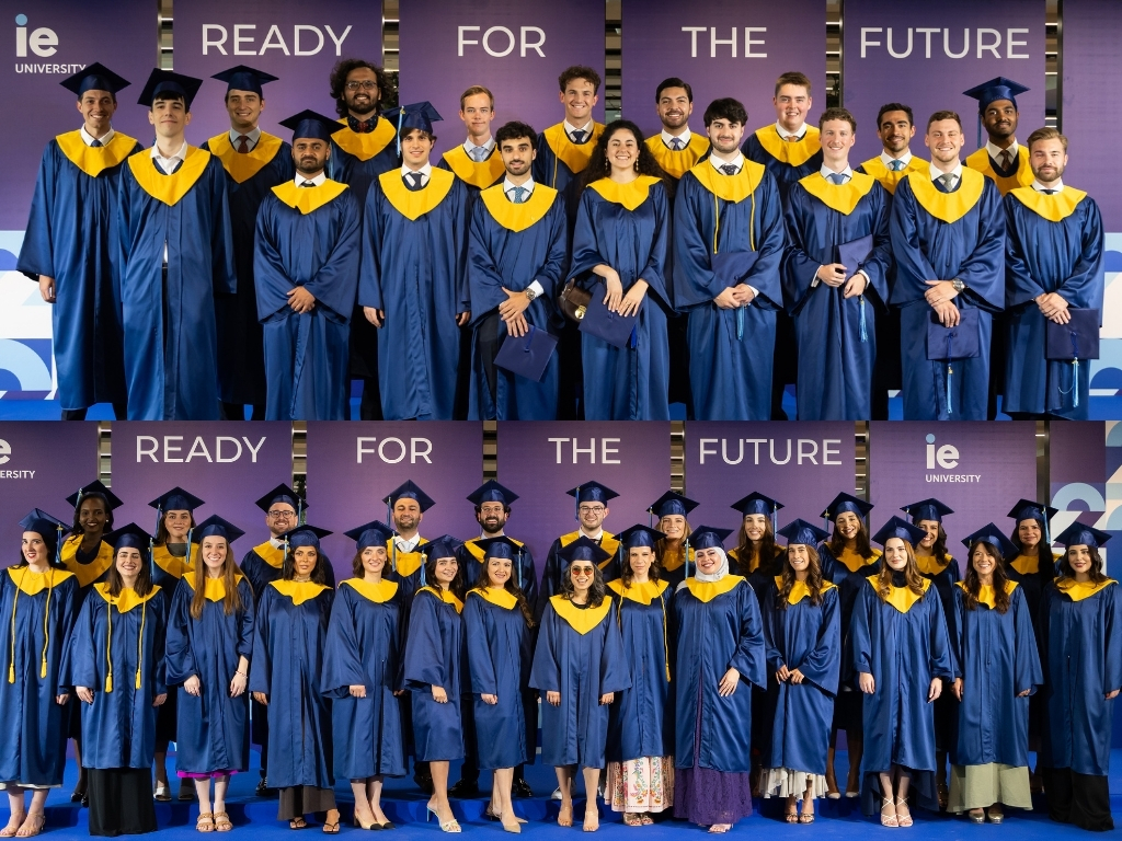 IEbusiness's tweet image. Saturday was pure emotion. Five programs, countless memories. 💙 From Digital Business to Finance, our grads left the stage ready to lead.
Thanks to Lora Yancheva, Ricardo Sainz and Martin Silva Möller—and keynote Sarah Harmon—for reminding us what the #NextBestYou is all about.