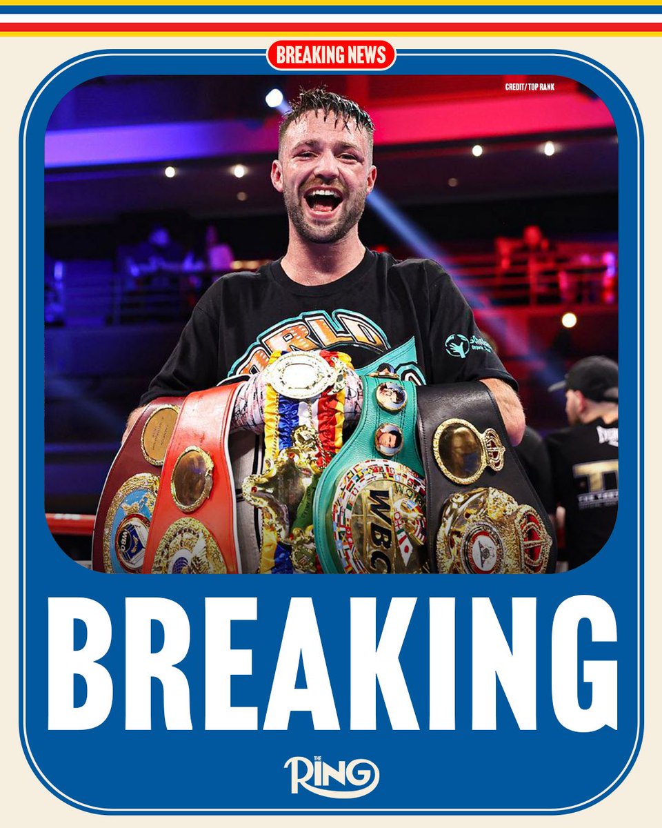 ringmagazine's tweet image. ‼️ Josh Taylor has now officially announced his retirement from boxing at the age of 34 due to an eye issue.

👑 The &apos;Tartan Tornado&apos; reached the pinnacle of the sport when he became the undisputed Ring, WBA, WBC, IBF &amp;amp; WBO super-lightweight world champion and claimed a place on…
