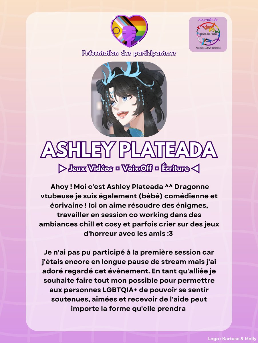 Voices For All (@voices_for_all_) on Twitter photo 🌈 PRÉSENTATION DES STREAMERS 🌈
On vous présente un.e participant.e par jour ✨
<a href="/AshleyPlateada/">Ashley Plateada 🐉</a>
Sa chaîne Twitch :
twitch.tv/ashley_plateada
(N'hésitez pas à nous suivre pour rester informés)💖 🌈 PRÉSENTATION DES STREAMERS 🌈
On vous présente un.e participant.e par jour ✨
<a href="/AshleyPlateada/">Ashley Plateada 🐉</a>
Sa chaîne Twitch :
twitch.tv/ashley_plateada
(N'hésitez pas à nous suivre pour rester informés)💖