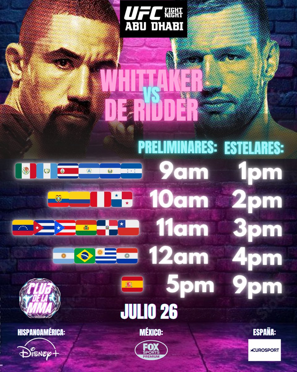 ElClubDeLaMMA's tweet image. Recuerden que las peleas este sábado van a ser mucho más temprano.👊🔥