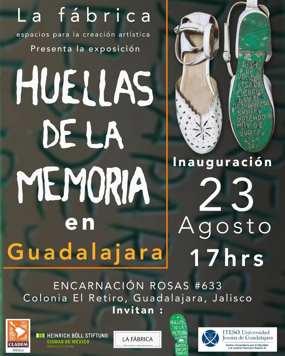 Próximamente #HuellasdelaMemoria en #Gdl. Inauguración 23 de agosto, 5pm. Les esperamos!