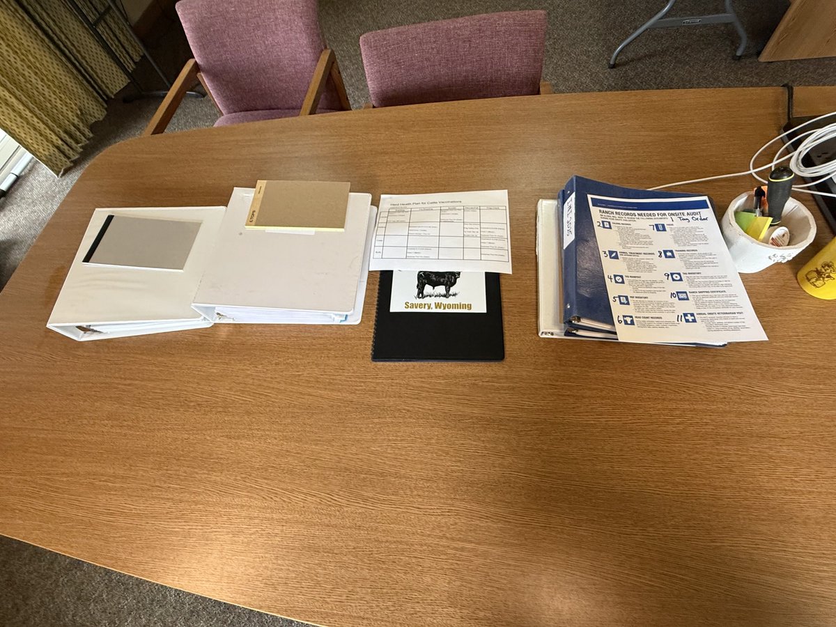 JimEspy's tweet image. All set up for happy cow audit number two, the days of being able to keep all your cattle records on the back of a chew can are over.