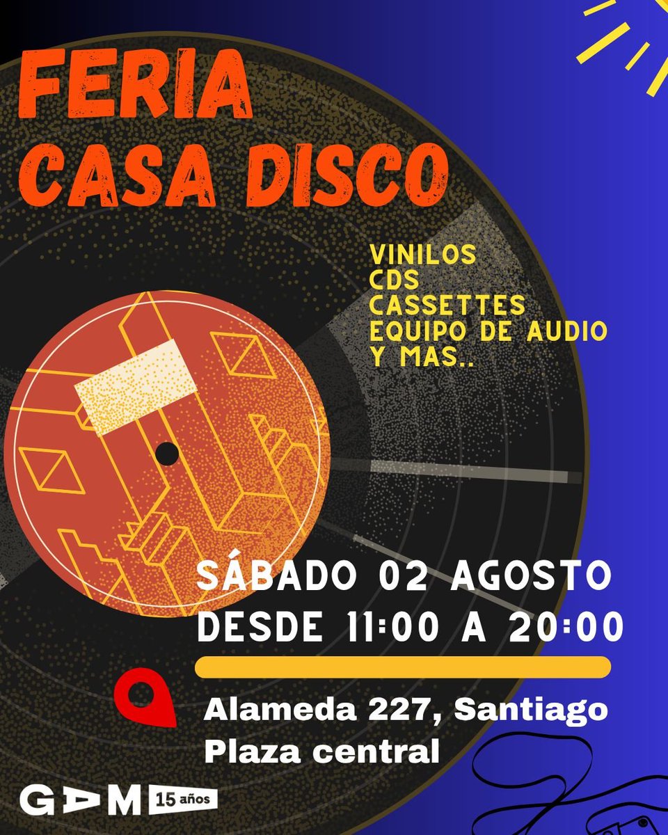 Santiago-Ander (@stgoandereditor) on Twitter photo Próximo sábado 2 de agosto estaremos en la Feria de Vinilos #CasaDisco en el <a href="/centroGAM/">Centro GAM</a>, desde las 11 a las 20 hrs. Metro UC. Entrada liberada 🥳📚🚀💿
#vinilos #cds #casetes #libros #equipos #audio #merch Próximo sábado 2 de agosto estaremos en la Feria de Vinilos #CasaDisco en el <a href="/centroGAM/">Centro GAM</a>, desde las 11 a las 20 hrs. Metro UC. Entrada liberada 🥳📚🚀💿
#vinilos #cds #casetes #libros #equipos #audio #merch