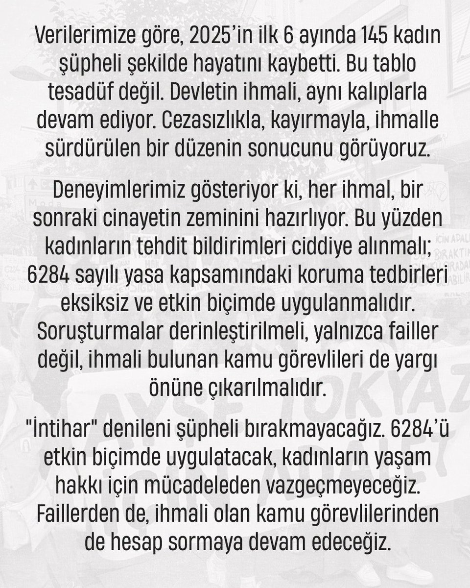 kcdplatformu's tweet image. Bu cinayet önlenebilirdi.
"Ece Gül’ün şüpheli ölümü aydınlatılsaydı Ayşe Tokyaz bugün hayatta olabilirdi."