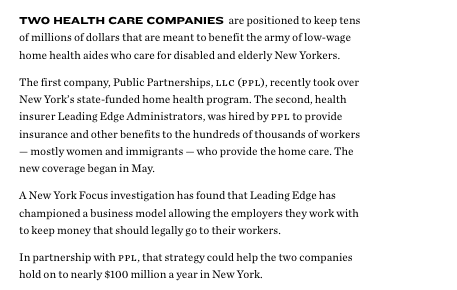 Caring Majority Rising (@caringmrising) on Twitter photo It’s not just rogue employees at PPL stealing wages. Robbing from home care workers is PPL’s entire business model.
Reporting via <a href="/SamMellins/">Sam Mellins</a>
nysfocus.com/2025/07/21/new… It’s not just rogue employees at PPL stealing wages. Robbing from home care workers is PPL’s entire business model.
Reporting via <a href="/SamMellins/">Sam Mellins</a>
nysfocus.com/2025/07/21/new…