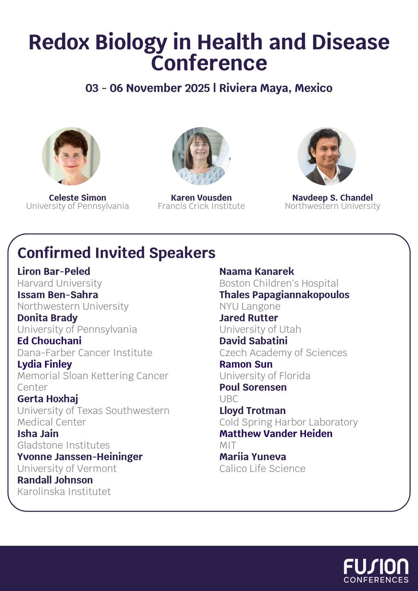 Fusion_Conf's tweet image. 🚨 Don’t forget to register for #RedoxBio25!
The talk submission deadline has been extended to 3rd September 2025!
Abstracts are reviewed on a rolling basis, so don’t wait! Click here and submit now ➡️bit.ly/4madW8d
#FusionMetabolism