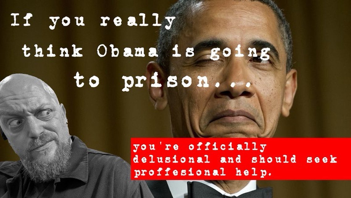 SavagelyLoud's tweet image. Some people really believe this will happen… 🤣🤡
#obama #prison #savagelyloud