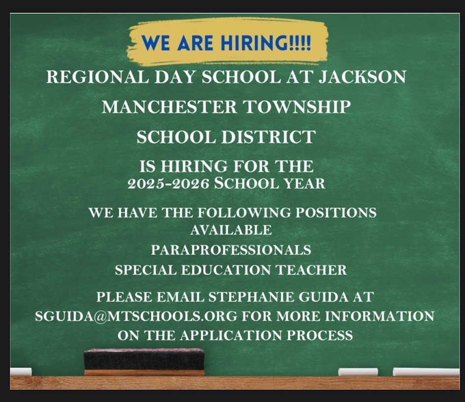 We are now hiring for multiple positions! Join our dedicated team of excellent educators and support staff who are making a difference every day. View all open positions &amp; apply at manchestertwp.org and please share this post with someone who’d be a great fit!