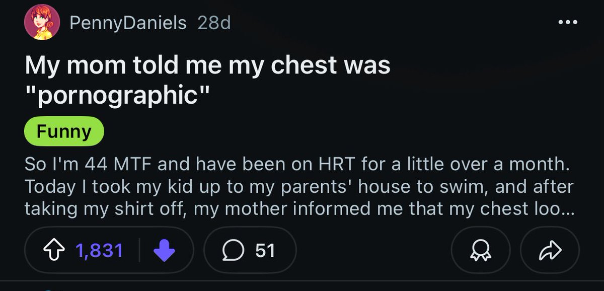 Skyemoder's tweet image. it sucks that r/mtf is one of the worst trans spaces on the internet, imagine being an egg or young transitioner and one of the first communities you find demonizes diy, doesn’t allow hrt or dysphoria talks, and upvotes fetish posting by obvious sissy crossposters. its bleak.