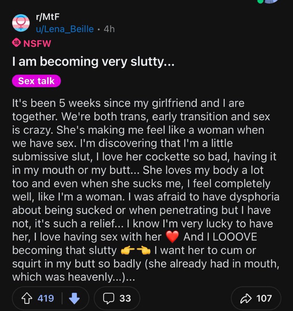 Skyemoder's tweet image. it sucks that r/mtf is one of the worst trans spaces on the internet, imagine being an egg or young transitioner and one of the first communities you find demonizes diy, doesn’t allow hrt or dysphoria talks, and upvotes fetish posting by obvious sissy crossposters. its bleak.