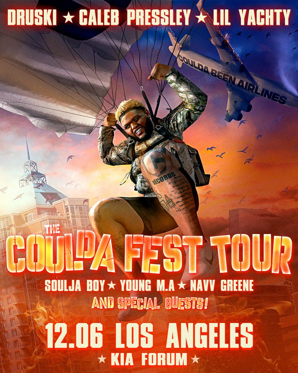 thekiaforum's tweet image. ANNOUNCE: Druski is bringing his Coulda Fest Tour to the Kia Forum on Saturday, December 6, with Caleb Pressley, Lil Yachty, Soulja Boy, Young M.A, Navv Greene, and more!
Tickets on sale this Friday, July 25 at 10am.