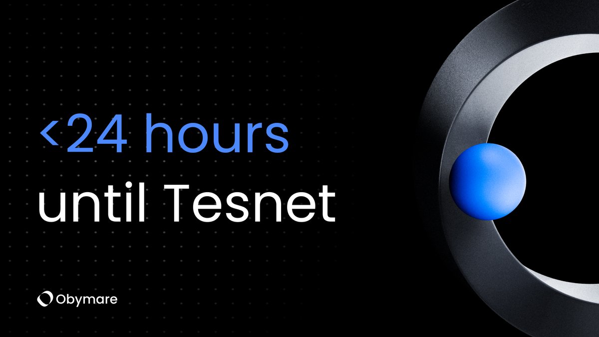 Less than 24 hours until we take Obymare live on Testnet!

Quick refresher course on testnet 👇 🧵