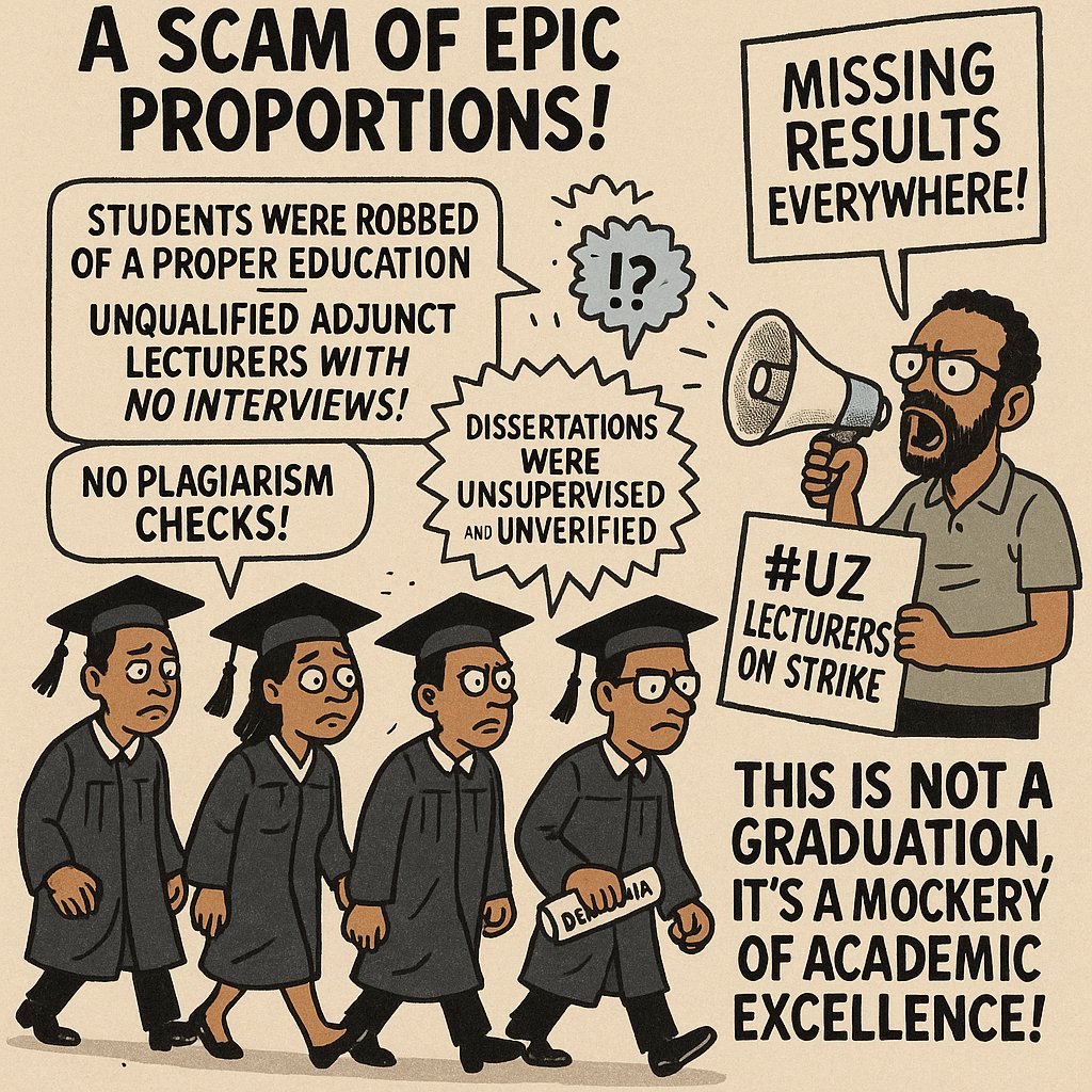 UZ ANTICIPATED GRADUATION: A SCAM OF EPIC PROPORTIONS! 🚨 Students were robbed of a proper education, taught by unqualified adjunct lecturers with NO INTERVIEWS! 🤯 Dissertations were UNSUPERVISED and UNVERIFIED, with no plagiarism checks! 📝 And to top it off, MISSING RESULTS