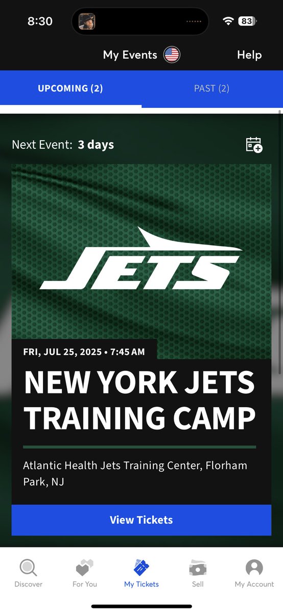 I have 4 tickets for Jets training camp on July 25th. I am selling them for $10 each. Leave a comment if interested #Jets