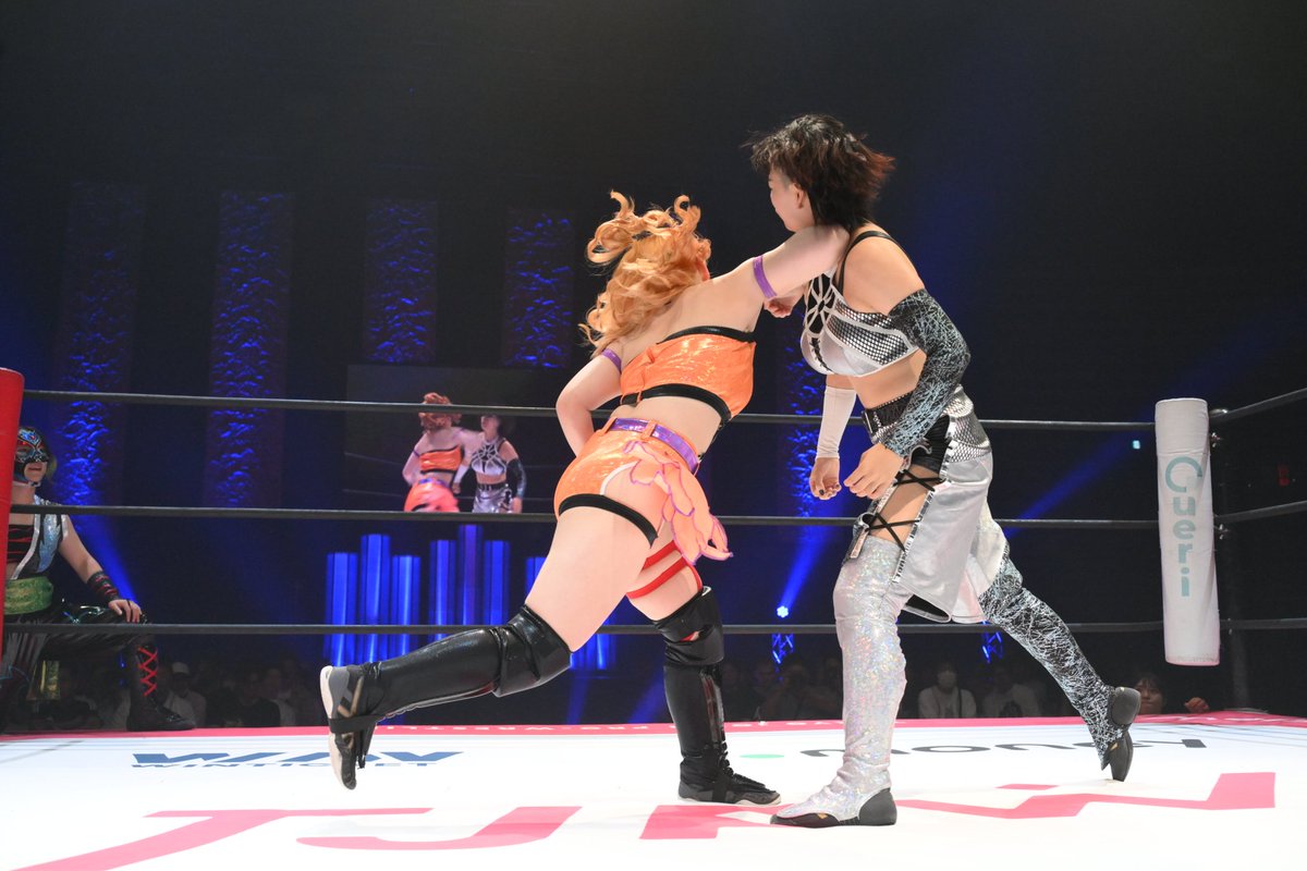 Toga_tjpw's tweet image. #tjpwSSP25 ありがとうございました!!!
今日はキラに合わせてサングラスつけて入場してみた😎
似たようなタイプが2人ずつ揃ってるチームだったけどお互いに足りないところを補えたいいチームだった気がする!
あと千花のエルボー綺麗に入ってダメージすごすぎた…😬
#tjpw
