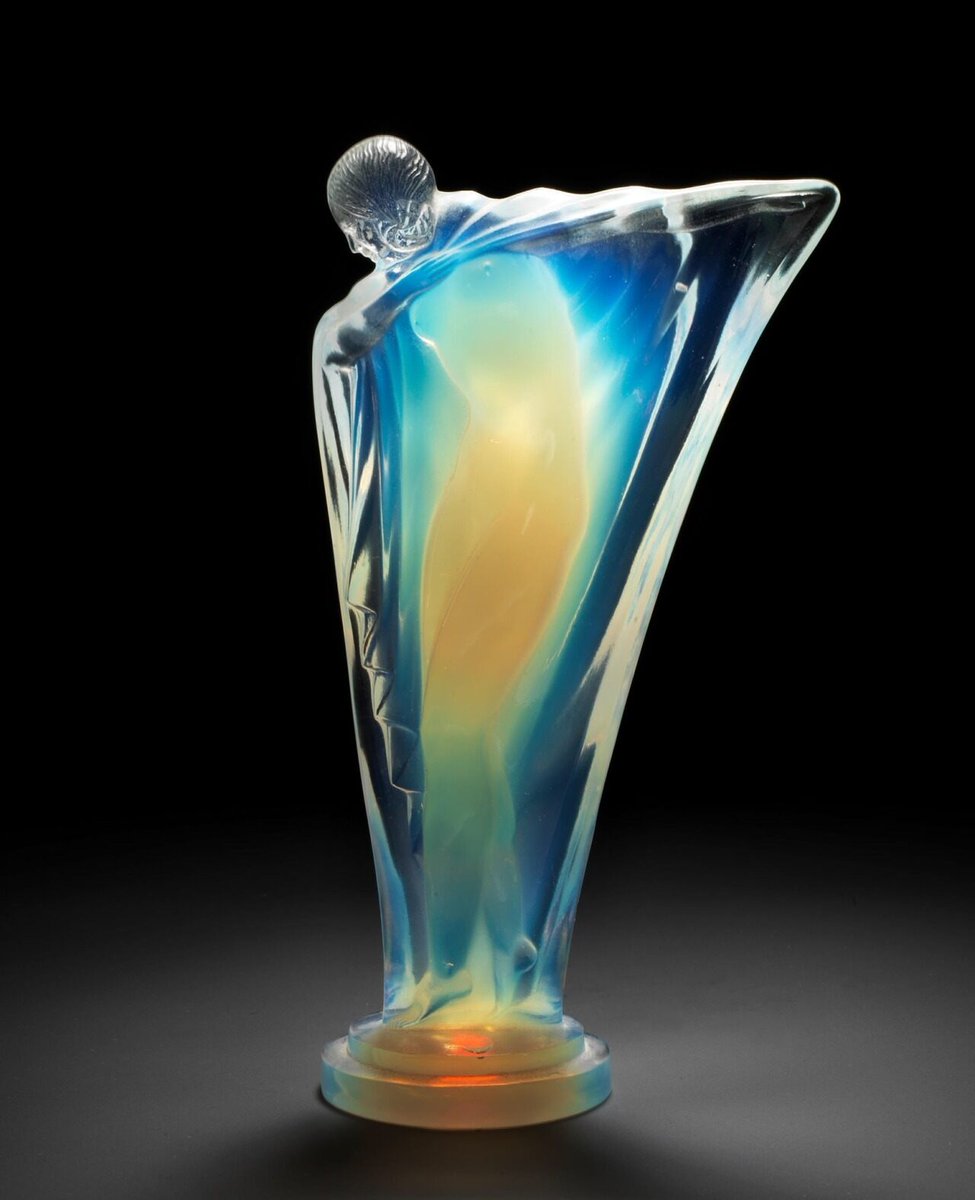 archaeologyart's tweet image. Opalescent glass Art Deco sculpture by French artist Lucille Sevin, created between the 1920s and 1930s.