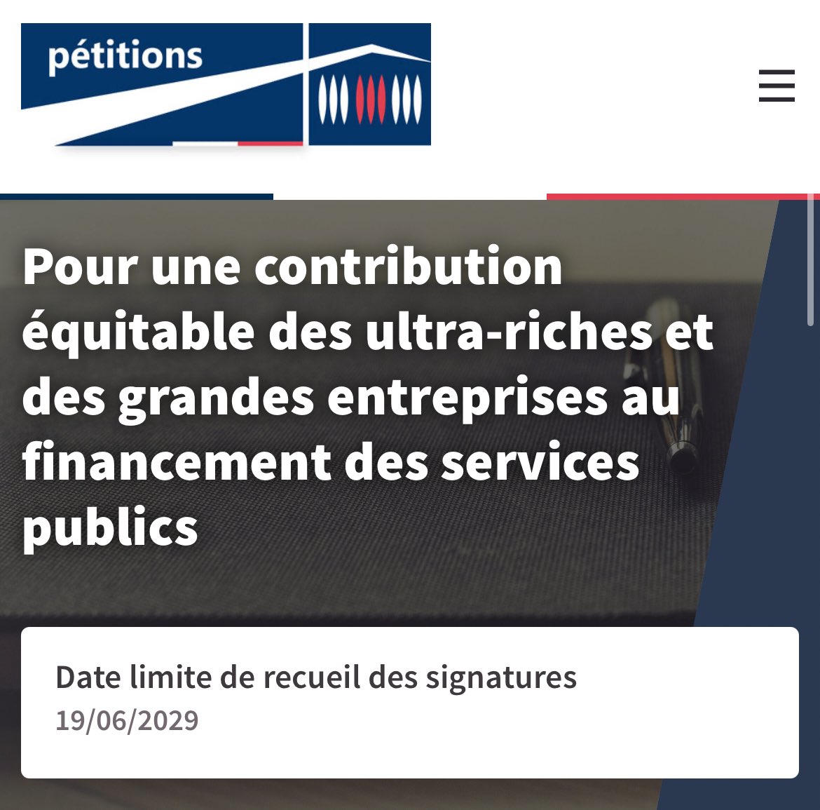 Il y a vraiment beaucoup de pétitions à signer sur le site de l’Assemblée nationale 
➡️ petitions.assemblee-nationale.fr/initiatives/i-…