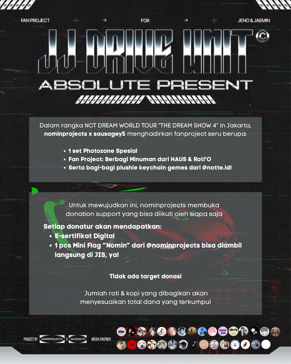 nominprojects (@nominprojects) on Twitter photo Made by fans, shared with fans — let’s make TDS4 Jakarta sweeter for Jeno & Jaemin! 🐶🐰
— projects by <a href="/nominprojects/">Jaemin’s birthday & TDS4 project for NoMin</a> x <a href="/sausagey5/">comms open</a>
Donation:
⛽ bit.ly/JJDRIVEUNIT-DO
Donation Period:
🏁 13/07/25 - 20/09/25
We cheered, you cared—teamwork! 🙌🏻
#JENO #JAEMIN #THEDREAMSHOW4 Made by fans, shared with fans — let’s make TDS4 Jakarta sweeter for Jeno & Jaemin! 🐶🐰
— projects by <a href="/nominprojects/">Jaemin’s birthday & TDS4 project for NoMin</a> x <a href="/sausagey5/">comms open</a>
Donation:
⛽ bit.ly/JJDRIVEUNIT-DO
Donation Period:
🏁 13/07/25 - 20/09/25
We cheered, you cared—teamwork! 🙌🏻
#JENO #JAEMIN #THEDREAMSHOW4
