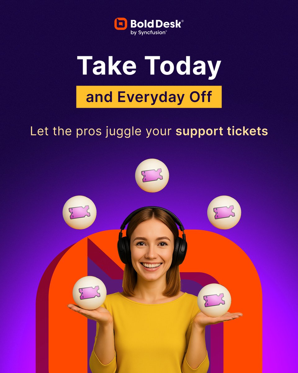 BoldDesk's tweet image. Working during your downtime? Take a break! 🛋️💆‍♂️

Let a powerful #ticketingsystem handle the workload while you focus on what matters.

With BoldDesk you get,

✅ All support tickets in one place
💬 Streamlined conversations
⚡ Faster customer resolutions

Smarter support,…