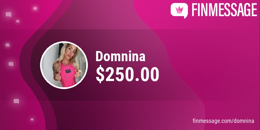 DomNinaaa's tweet image. Just got a tip of $250.00 from a fan!
Want to show some love?
Head over to finmessage.com/domnina via @FINmessage