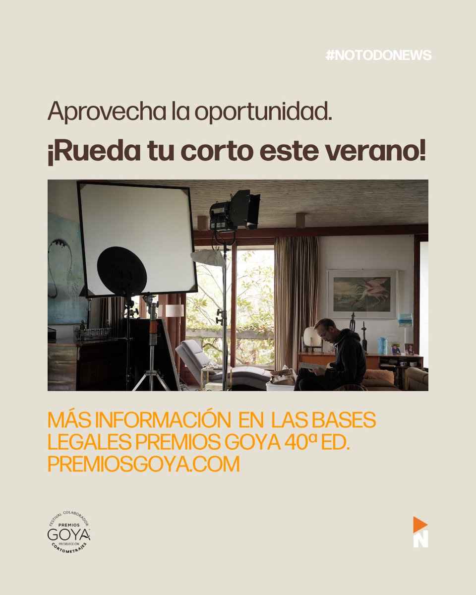 🤩 Anunciamos que por primera vez, somos festival calificador para los Premios Goya 🏆 <a href="/Academiadecine/">Academia de Cine</a>
Los cortometrajes ganadores en las categorías de Mejor Cortometraje de Ficción, Animación o Documental podrán ser preseleccionados. 
🔗 notodofilmfest.com

#Notodofilmfest