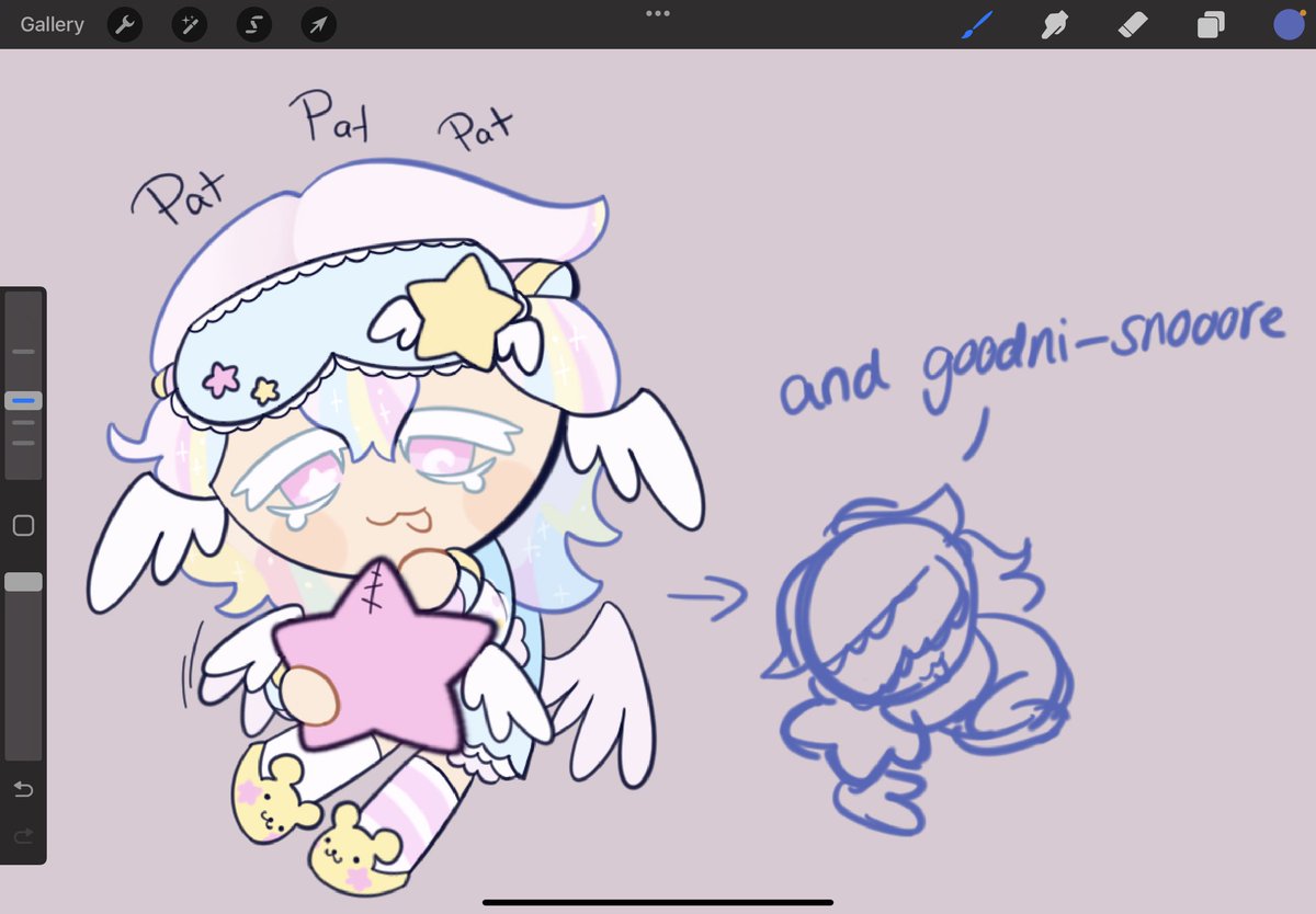SparkyYeah's tweet image. I found this doodle again! This sleepy cookie belongs to @bluescreenvirus !!!