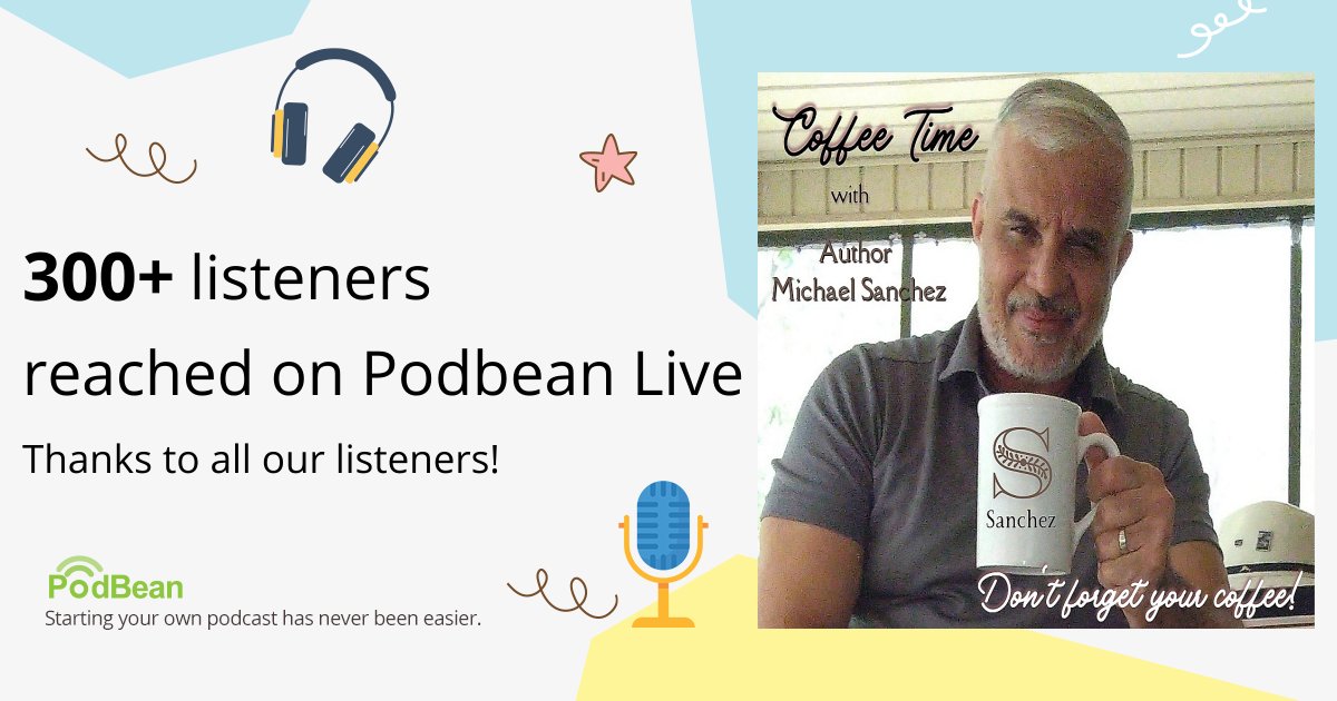 "Success is a journey, not a destination. The doing is often more important than the outcome." ..Arthur Ashe

I want to thank all my listeners and followers of my podcast, Coffee Time! It's been a lot of fun. 

Thank you,
Michael Sanchez, host of Coffee Time podcast.
#coffeetime