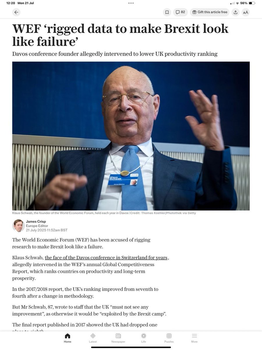 ABridgen's tweet image. So the World Economic forum rigged research to make it look as if Brexit was a disaster. They also continue to rig the ‘climate’ data - as they said ‘We own the science’ and they own the MSM, but they don’t own the truth.