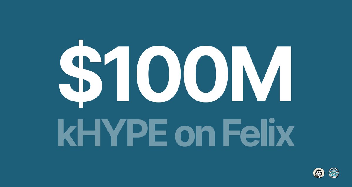 $100m kHYPE on Felix

Somewhat coded, some may say