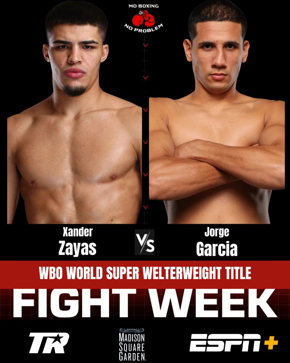 MoBoxingNP's tweet image. Fight week for Xander Zayas vs. Jorge Garcia is here!
Live from the Madison Square Garden Theater in New York on Saturday, July 26th. π₯
