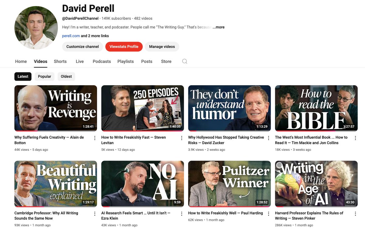 david_perell's tweet image. I'm hiring a part-time YouTube title / thumbnail designer.
You'll be responsible for the packaging of my YouTube videos and helping me with overall channel strategy.
You must be obsessed with YouTube (like absolutely obsessed)... the kind of person who dreams about CTR and…