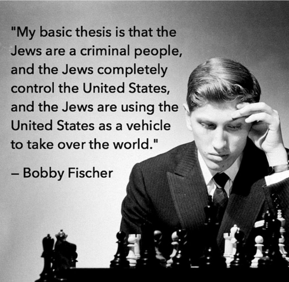 OGWaffen's tweet image. The greatest Jewish chess player, perhaps the greatest of all chess players, was fixated on figuring out the true method of winning. He also became fixated on the Jews as the villains. What does this tell you?
