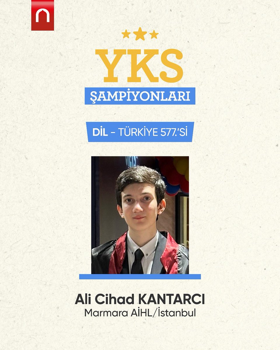 🌟 Dil Türkiye 577’ncisi Ali Cihad Kantarcı 

Hayırlı uğurlu olsun inşallah. 🤲🏻 

#yks2025