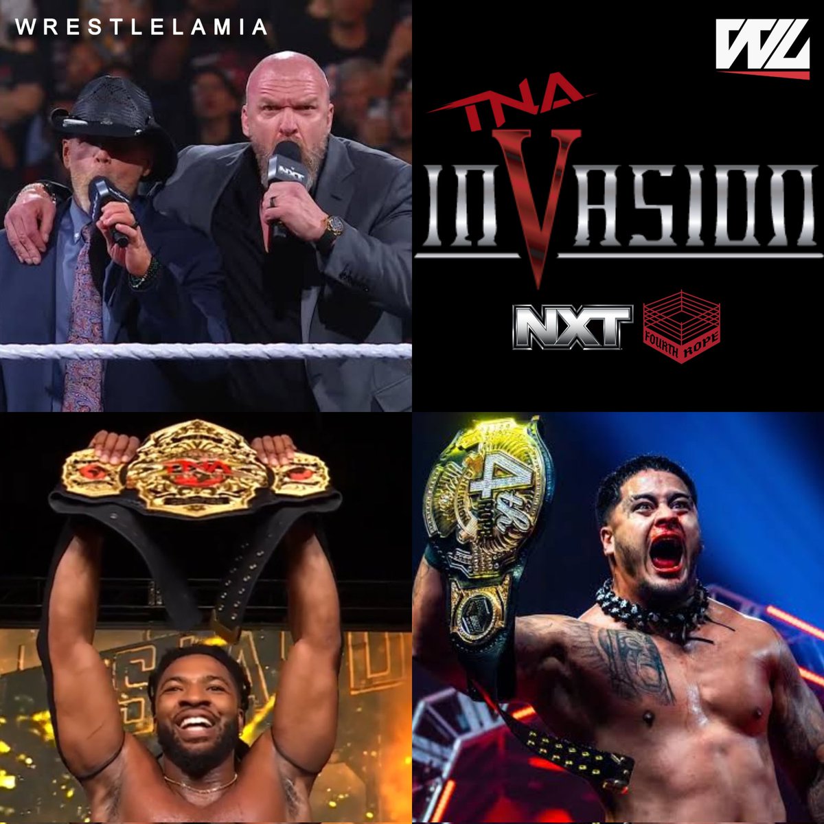 wrestlelamia's tweet image. TNA can literally book a Invasion PPV right now😅