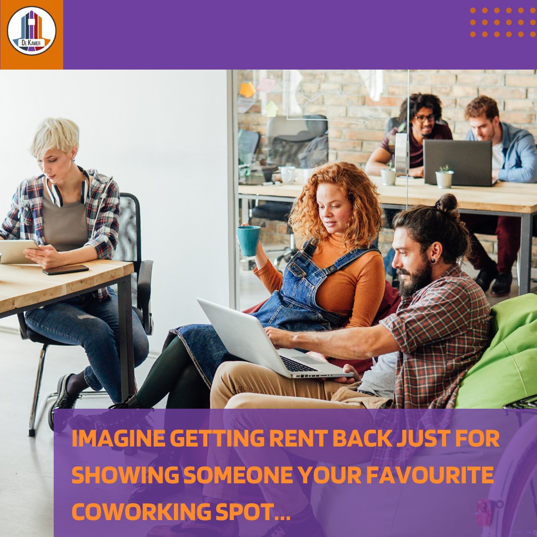 Got a friend who needs to stop working from their couch?

Bring them to De Kamer.

If they join for 3+ months, you get their first month’s rent back.

💬 Tag them below.

#DeKamerEU #SharedEconomy #CoworkingNetherlands
