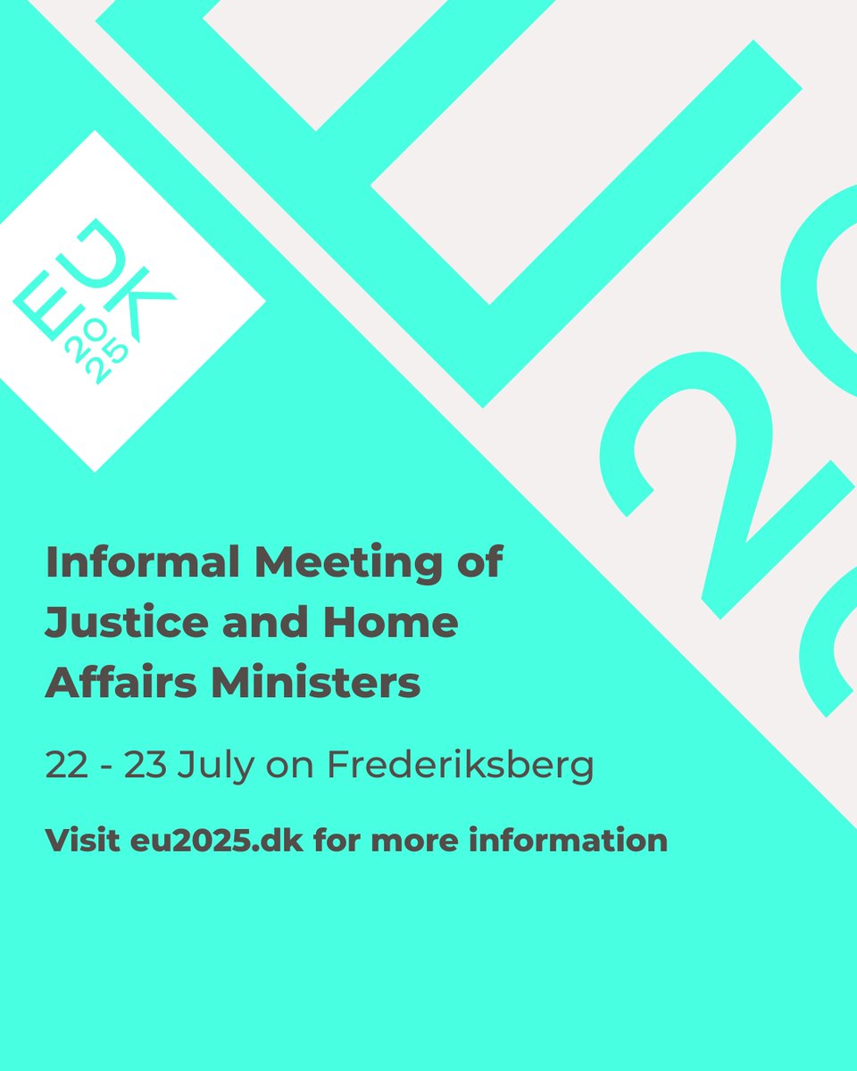 eu2025dk's tweet image. At the informal meeting of justice and home affairs ministers on 22–23 July, the Danish EU Presidency brings together EU ministers and commissioners to tackle shared challenges.
Read more about the meeting here: danish-presidency.consilium.europa.eu/en/news/eu-min…