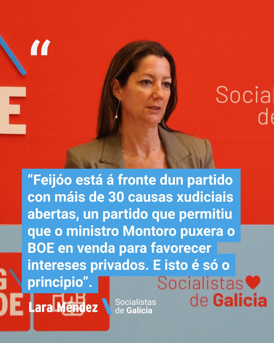 PSdeG's tweet image. ❌ Feijóo non ten principios, só finais
Sabe que é a súa última oportunidade e por iso vai cara a ultradereita
Fala de limpeza o amigo de Marcial Dorado e Pachi Lucas, con imputados nos casos Campeón, Patos e Pokémon
30 causas xudiciais no PP. Esa é a verdade