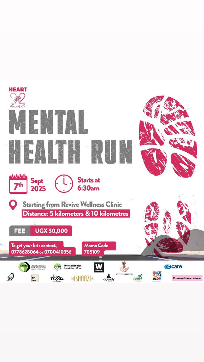 Heartyspaces's tweet image. 📍 Starting Point: Revive Wellness Clinic
⏰ Start Time: 6:30 AM
🏁 Distances: 5km & 10km
💸 Participation Fee: UGX 30,000
📦 Get your kit:
📞 Call/WhatsApp: 0778628064 | 0700410356