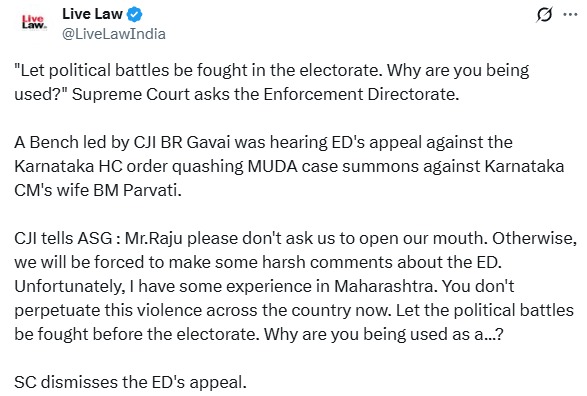 KJ George (@thekjgeorge) on Twitter photo The Hon’ble Supreme Court’s verdict in favour of our Hon'ble <a href="/CMofKarnataka/">CM of Karnataka</a> Shri <a href="/siddaramaiah/">Siddaramaiah</a>'s wife Smt. #Parvathi, and our Minister Shri. <a href="/byrathi_suresh/">Byrathi Suresh</a>, quashing ED summons in the #MUDA case reaffirms faith in justice & due process.
This judgement is not only a clear The Hon’ble Supreme Court’s verdict in favour of our Hon'ble <a href="/CMofKarnataka/">CM of Karnataka</a> Shri <a href="/siddaramaiah/">Siddaramaiah</a>'s wife Smt. #Parvathi, and our Minister Shri. <a href="/byrathi_suresh/">Byrathi Suresh</a>, quashing ED summons in the #MUDA case reaffirms faith in justice & due process.
This judgement is not only a clear