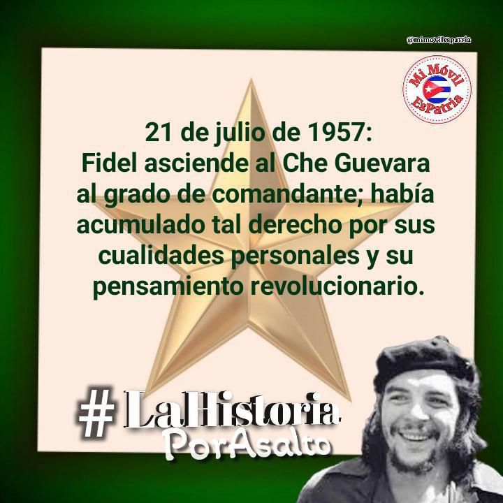 El Che no era de los asaltantes al Moncada, ni estuvo en el Presidio Modelo, ni fue de los  fundadores del Movimiento 26 de Julio. Ni siquiera era cubano. Pero #Fidel siempre vio más allá: fue al Che a quien ascendió primero a Comandante. Tenía razones... #CubaViveEnSuHistoria