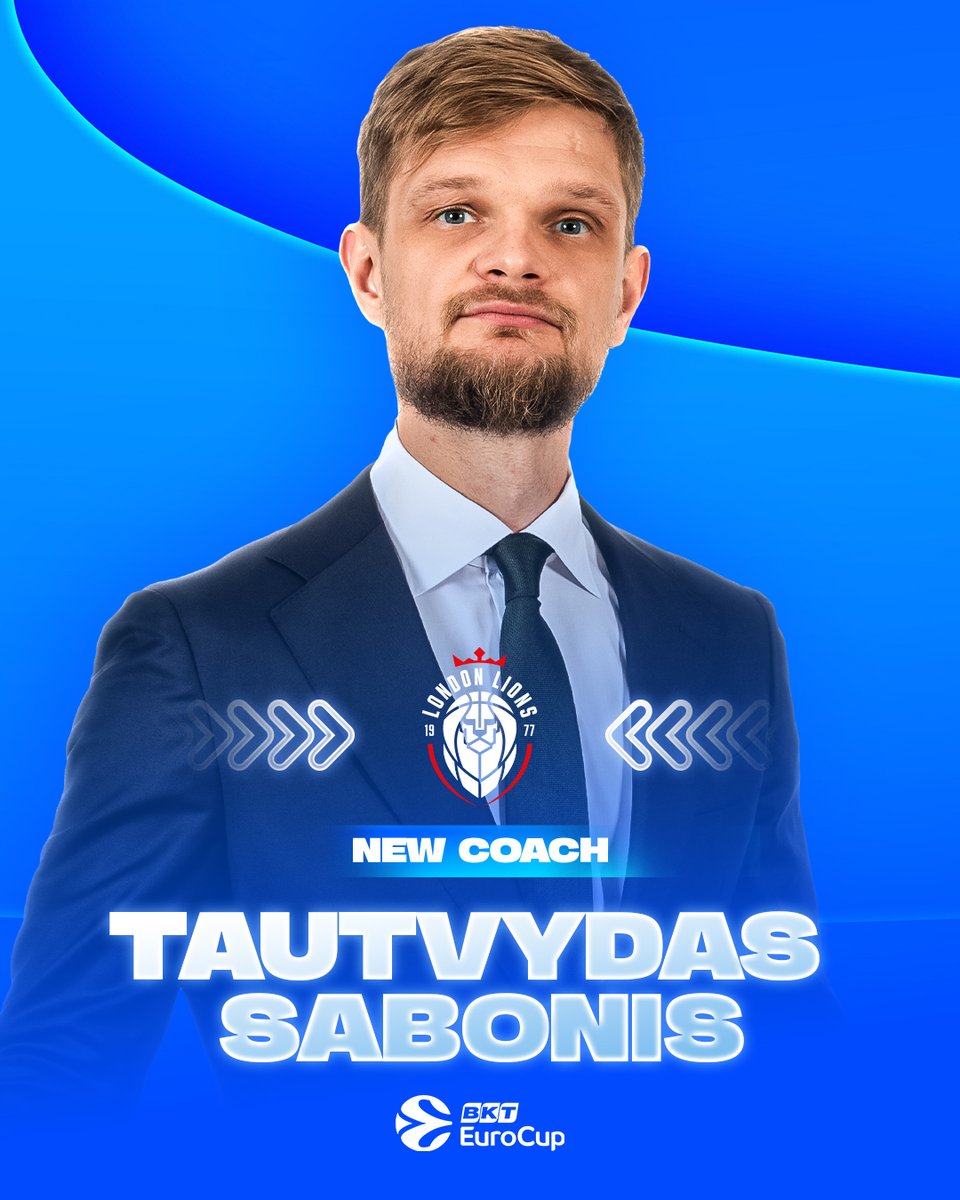 EuroCup's tweet image. Tautvydas Sabonis is the new Head Coach of the @LondonLions! 📝
📄 Read more: euroleaguebasketball.net/en/eurocup/new…