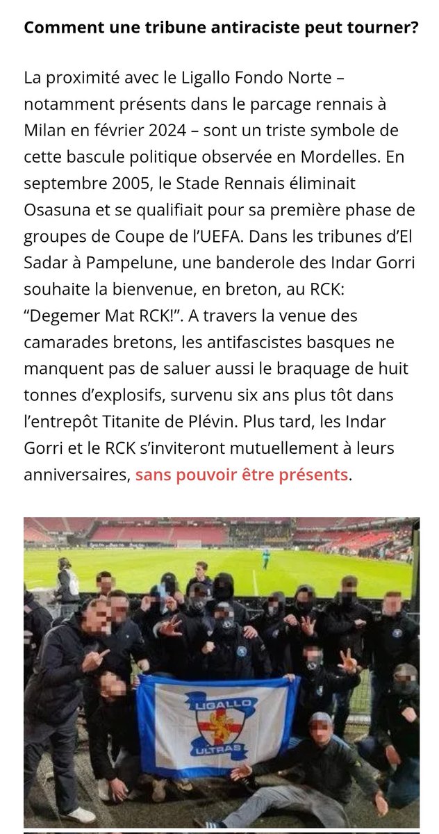 MarwanBelkacem's tweet photo. Ce serait bien que le RCK commence à s'indigner des nazillons qui prolifèrent dans ses tribunes.

Excellent papier de @DialectikF qui démontre comment une partie de la tribune Mordelles a basculé. https://t.co/rZqWrq9Ipk