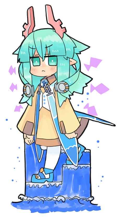 海の日の、海精霊クーウォちゃん!
水流操作によって海を歩く。泳げなくても安心ね! 