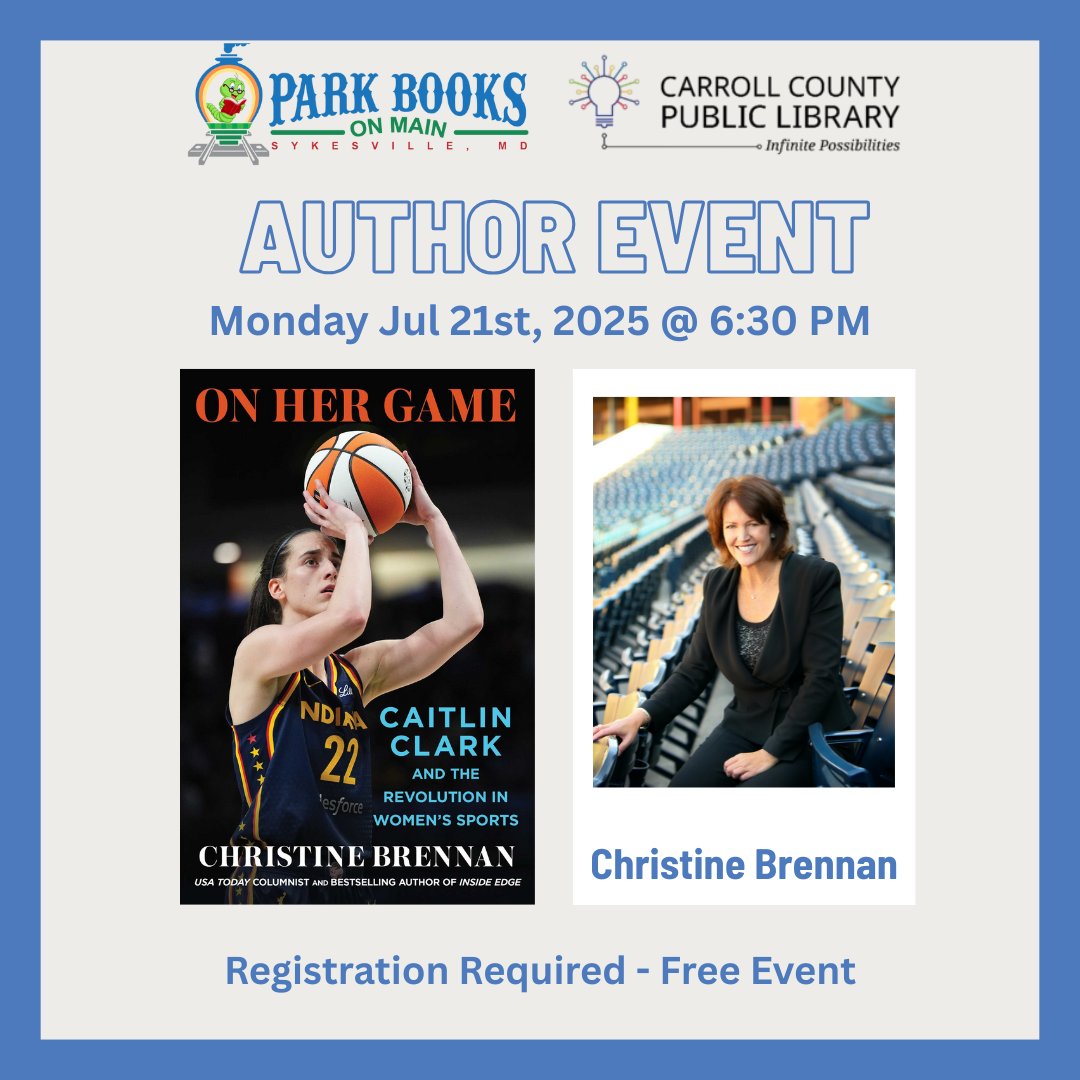 ScribnerBooks's tweet image. Tonight! Join Park Books & LitCoLab and the Carroll County Public Library, for an evening with award-winning national sports columnist Christine Brennan, author of ON HER GAME.
Learn more: bit.ly/45Y0H5F
Tickets: bit.ly/40JJ7yE