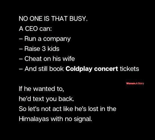Trivedi_Tweets's tweet image. True af.
When someone tells you they are too busy it's not reflection of their schedule, it's reflection of your spot on their schedule..
No one is too busy , it's just matter of priorities...