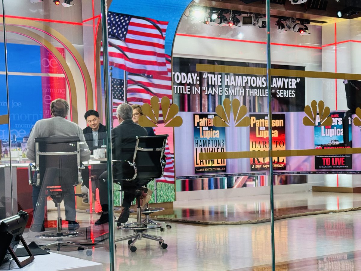 JP_Books's tweet image. A little #BTS from @Morning_Joe today with @MikeLupica. Read THE HAMPTONS LAWYER: bit.ly/3YO68QD
